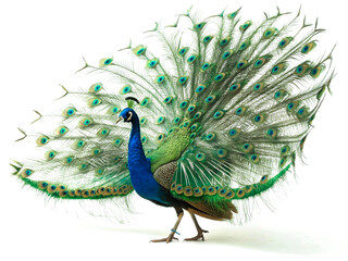 Obraz premium Peacock Showcasing Its Magnificent Fully Fanned Plumage