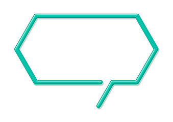 六角形のような吹き出し　均等な太い線　グリーン