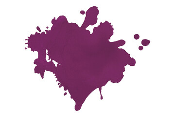 Dark purple brush paint stain isolated on transparent background