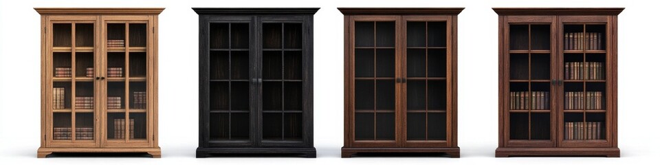 Display Bookcases with Glass Doors