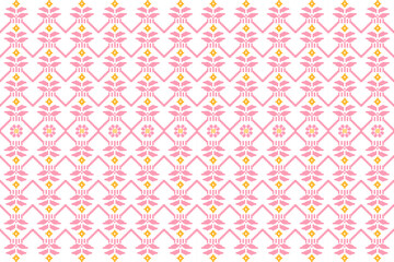 Geometric, seamless,pixel traditional ethnic, thai pattern, fabric pattern for textiles, rugs, wallpaper, clothing, sarong, batik, print, background, cover, illustration, two tone,