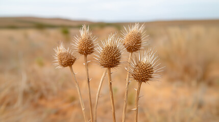 Obraz premium Pale Dried Flowers Close Up