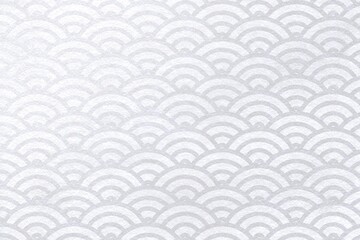 銀のグラデーションの和柄（青海波柄）