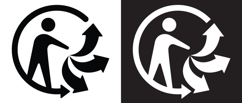 Triman sign, Triman recycling icon.  sign of recycling of poly-bags in France. Triman Logo isolated symbol, Vector Illustration.
