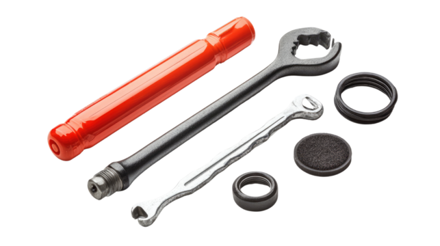 A set of tools including a hammer screwdriver isolated on white background PNG