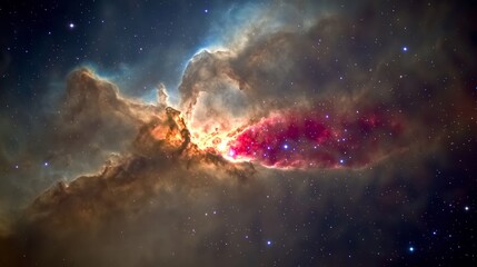Fototapeta premium Cosmic Nebula A Celestial Tapestry of Gas and Stars