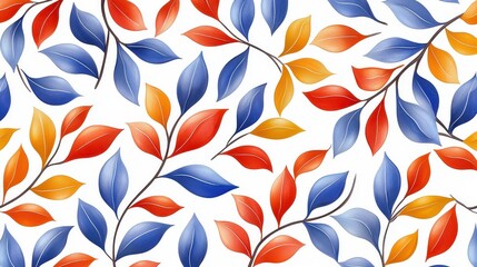 Seamless leaves pattern vector, lush green foliage for natureinspired designs