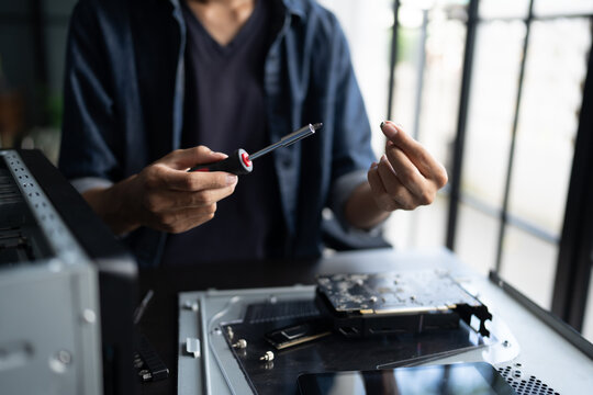 IT Engineer installing Hardware Equipment Development Facility Engineer  Maintenance computer Motherboard Electronic repair shop technology business