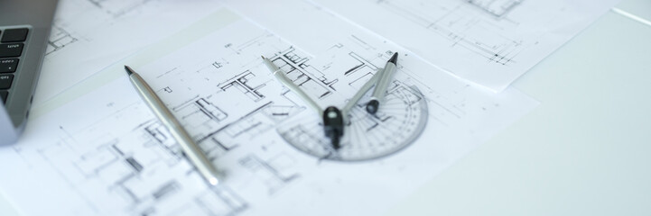 Architecture interior Asianman Creative project plan designer home and Choose interior materials  drawing interior on blueprint.