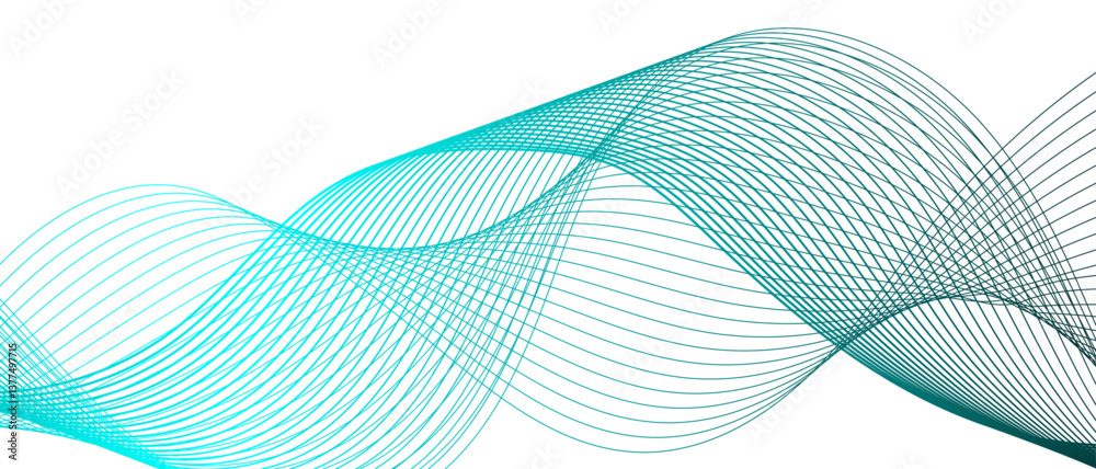 Leinwandbilder Abstract flowing lines wave texture & Curve shape on white background. 3D Futuristic tech background with Curved wavy line. Seamless wave pattern glowing science flowing line