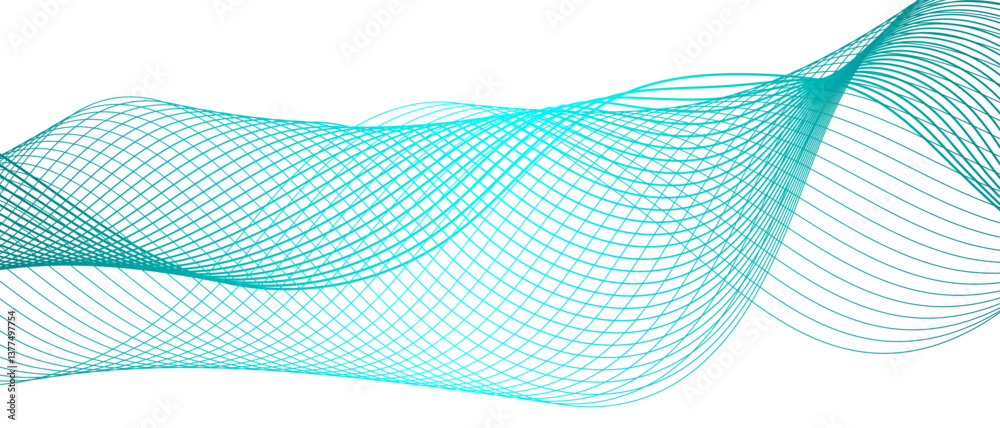 Poster Abstract flowing lines wave texture & Curve shape on white background. 3D Futuristic tech background with Curved wavy line. Seamless wave pattern glowing science flowing line