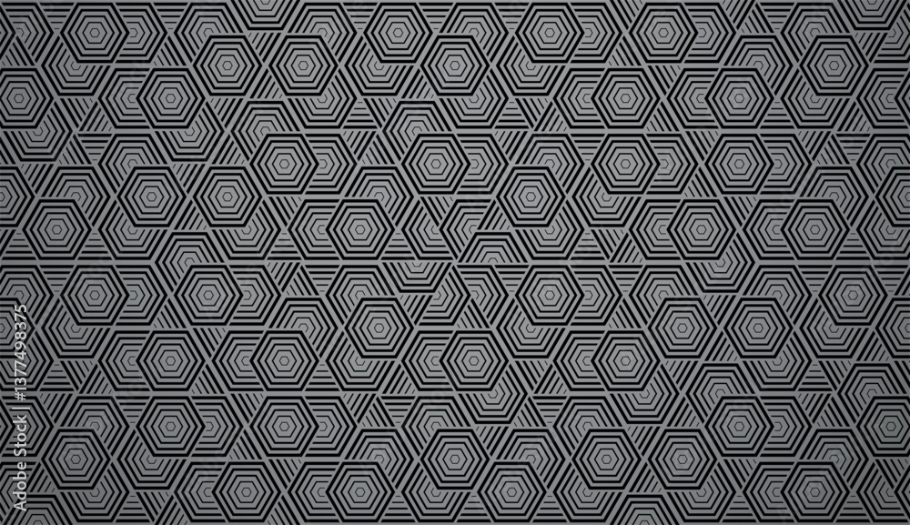 Poster abstract geometric pattern with stripes, lines. seamless vector background. gray and black ornament.
