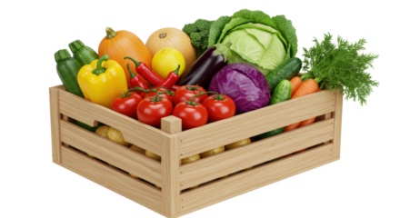 Isolated Vegetables in Crate