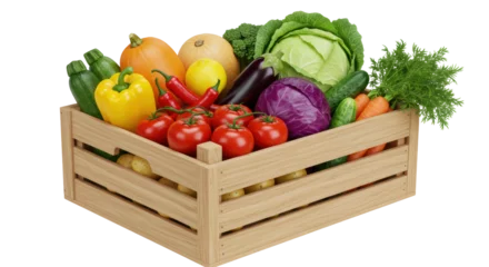 Fotobehang Groenten Isolated Vegetables in Crate  © Timo