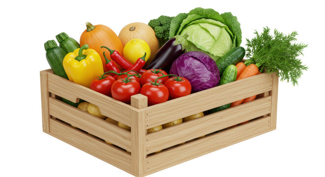 Isolated Vegetables in Crate