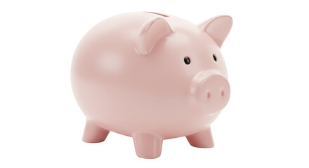 Isolated Pink Piggy Bank
