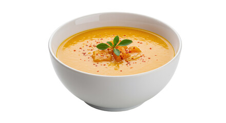 Isolated Bowl of Butternut Squash Soup