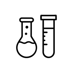 Chemistry Lab Equipment Vector Icons for Scientific Research Use. chemistry icon set, set of laboratory equipment, vector, vectoral drawing.Science Containers Set. Vector isolated black .