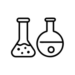 Chemistry Lab Equipment Vector Icons for Scientific Research Use. chemistry icon set, set of laboratory equipment, vector, vectoral drawing.Science Containers Set. Vector isolated black .