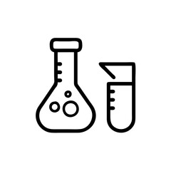 Set of Chemical test tube. Glass tube. Flask template. Glass container. Flask of poison. Jar icon. Medicine vial. Logo template. Chemical test tube silhouette. Laboratory tube. Flask icon.
