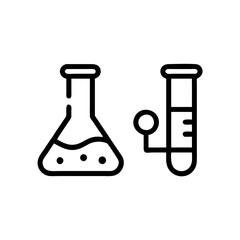 Set of Chemical test tube. Glass tube. Flask template. Glass container. Flask of poison. Jar icon. Medicine vial. Logo template. Chemical test tube silhouette. Laboratory tube. Flask icon.
