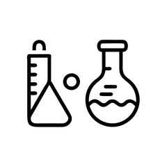 Chemistry Lab Equipment Vector Icons for Scientific Research Use. chemistry icon set, set of laboratory equipment, vector, vectoral drawing. Set of Chemical test tube. Glass tube. Flask template.