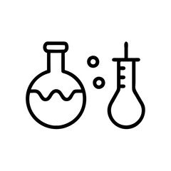 Chemistry Lab Equipment Vector Icons for Scientific Research Use. chemistry icon set, set of laboratory equipment, vector, vectoral drawing. Set of Chemical test tube. Glass tube. Flask template.