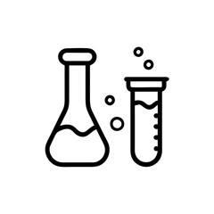 Chemistry Lab Equipment Vector Icons for Scientific Research Use. chemistry icon set, set of laboratory equipment, vector, vectoral drawing. Set of Chemical test tube. Glass tube. Flask template.