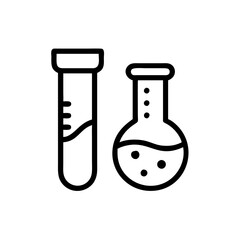 Chemistry Lab Equipment Vector Icons for Scientific Research Use. chemistry icon set, set of laboratory equipment, vector, vectoral drawing. Set of Chemical test tube. Glass tube. Flask template.