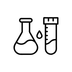 Chemistry Lab Equipment Vector Icons for Scientific Research Use. chemistry icon set, set of laboratory equipment, vector, vectoral drawing. Set of Chemical test tube. Glass tube. Flask template.