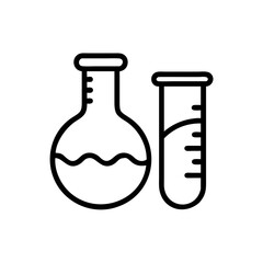 Chemistry Lab Equipment Vector Icons for Scientific Research Use. chemistry icon set, set of laboratory equipment, vector, vectoral drawing. Set of Chemical test tube. Glass tube. Flask template.