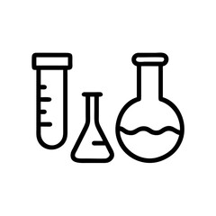Chemistry Lab Equipment Vector Icons for Scientific Research Use. chemistry icon set, set of laboratory equipment, vector, vectoral drawing. Set of Chemical test tube. Glass tube. Flask template.
