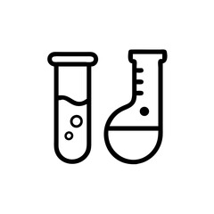 Chemistry Lab Equipment Vector Icons for Scientific Research Use. chemistry icon set, set of laboratory equipment, vector, vectoral drawing. Set of Chemical test tube. Glass tube. Flask template.