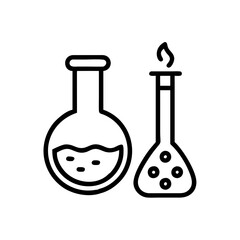 Chemistry Lab Equipment Vector Icons for Scientific Research Use. chemistry icon set, set of laboratory equipment, vector, vectoral drawing. Set of Chemical test tube. Glass tube. Flask template.