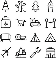 Camping Icons Vector Art