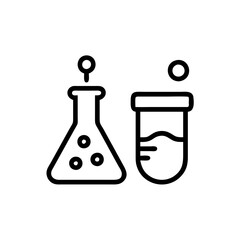 Medical laboratory blood, urine, sperm and stool test editable stroke outline icons set isolated on white background flat vector illustration. Pixel perfect. Chemistry Lab Equipment Vector . 