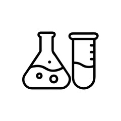 Medical laboratory blood, urine, sperm and stool test editable stroke outline icons set isolated on white background flat vector illustration. Pixel perfect. Chemistry Lab Equipment Vector . 