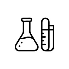 Medical laboratory blood, urine, sperm and stool test editable stroke outline icons set isolated on white background flat vector illustration. Pixel perfect. Chemistry Lab Equipment Vector . 