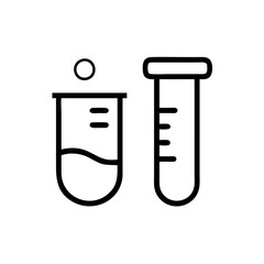 Medical laboratory blood, urine, sperm and stool test editable stroke outline icons set isolated on white background flat vector illustration. Pixel perfect. Chemistry Lab Equipment Vector . 