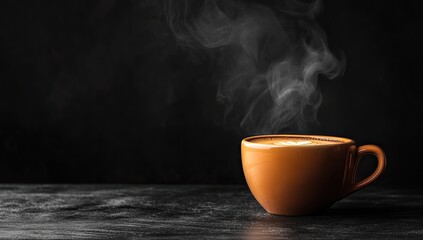 Hot coffee cup with steam