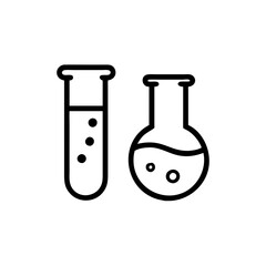 Medical laboratory blood, urine, sperm and stool test editable stroke outline icons set isolated on white background flat vector illustration. Pixel perfect. Chemistry Lab Equipment Vector . 