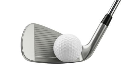 Isolated Golf Club and Ball