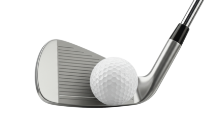 Isolated Golf Club and Ball