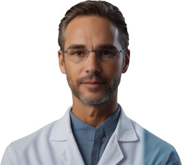 portrait of a handsome man, male scientist, male doctor