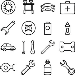 Car service and maintenance Icons Vector Art