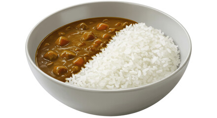 Isolated Bowl of Curry and Rice