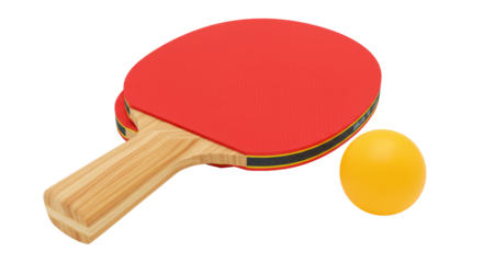 Isolated Table Tennis Racket and Ball
