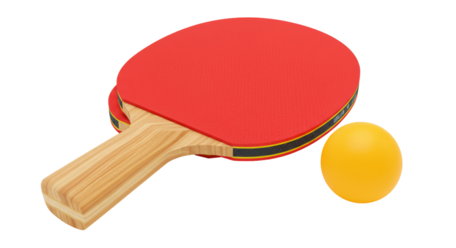 Isolated Table Tennis Racket and Ball