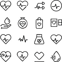 Cardiovascular Disease Icons Vector Art