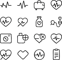 Cardiovascular Disease Icons Vector Art